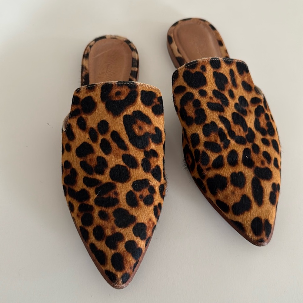 Madewell cheetah print mules